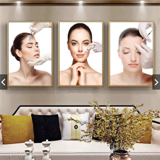 Bộ 3 Tranh Treo Tường/Dán Tường Tiêm Filler Botox Meso Chăm Sóc Da Cho Spa và Thẩm Mỹ Viện KT 40*60*3