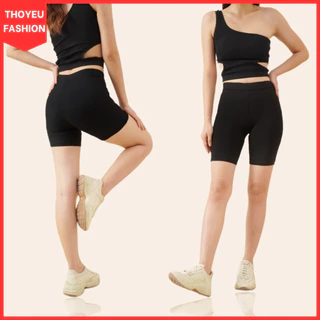 Quần legging nữ lửng nâng mông co dãn 4 chiều, Quần ngố đùi cạp chun co giãn tốt dáng ôm Size (S M L)