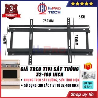 Giá Treo Tivi Thẳng 32-100 Inch Cố Định Sát Tường Hỗ Trợ Tv 32-40-43-49-50-55-65-75-85-100 In, Tặng Ốc Vít-H2Pro Tech