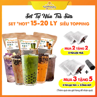 Set Nguyên Liệu Trà Sữa Trân Châu, Trà sữa Thái xanh, Phúc Long (15-20 Ly), Công Thức Chuẩn Vị VAOBEP365