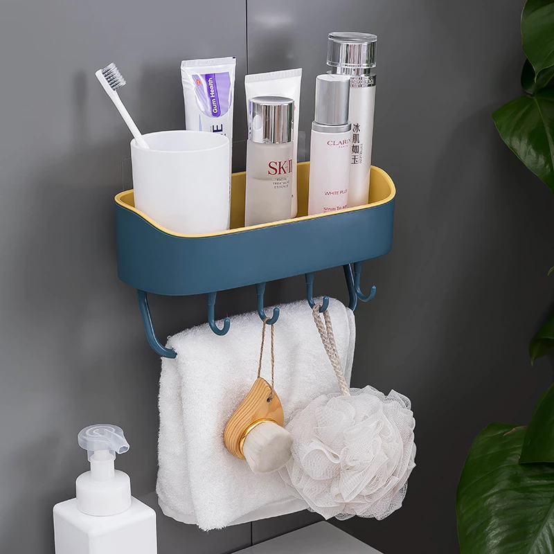 Kệ nhà tắm dán tường nhựa 2 lớp chắc chắn, giá để đồ nhà tắm cao cấp hàng đẹp
