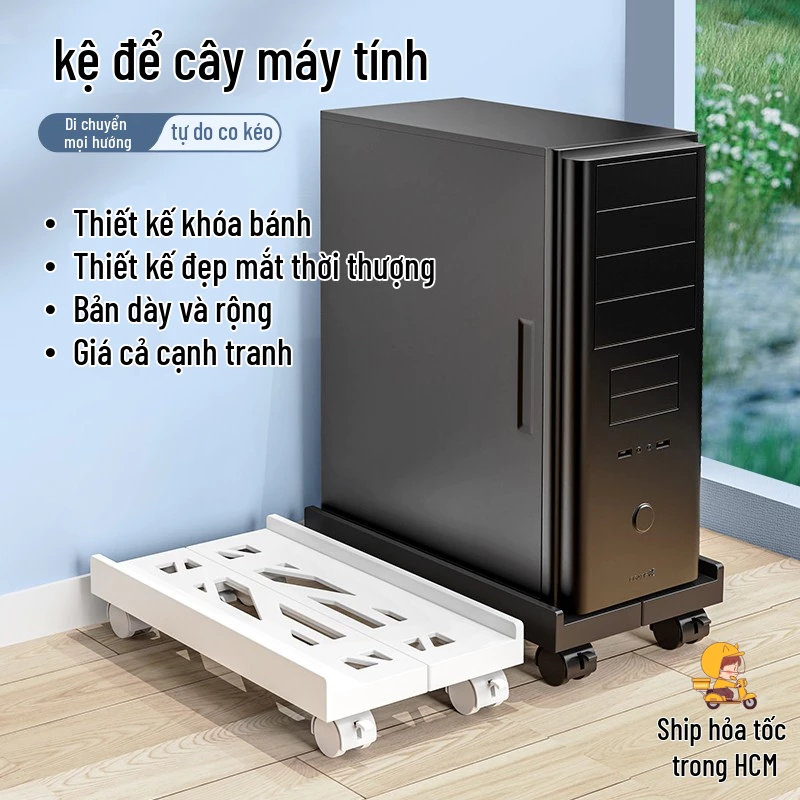 Kệ Để Cây Máy Tính CPU Lily's decor house Chất Liệu Khung Nhựa cứng thanh co kéo Inox