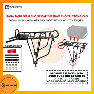 Baga thép chở tải trọng cao cho xe đạp thể thao - Dùng được cho xe kích cỡ từ 24"-26"-27"-700 ( 28")