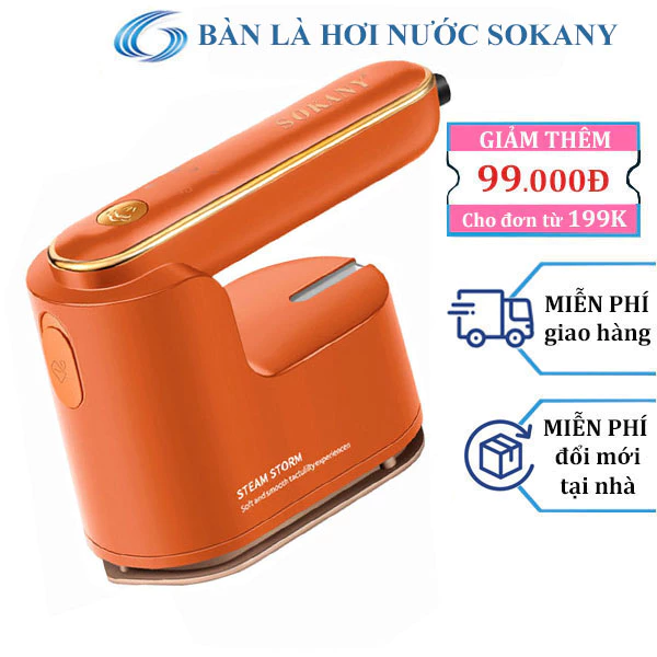 Bàn là hơi nước cầm tay SOKANY công suất cực lớn 1200W có thể ủi khô và ủi ướt - SK 3069B