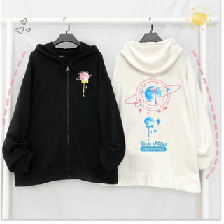 ÁO HOODIE - ÁO KHOÁC NỈ NGOẠI Dây full zip (Ảnh Thật) HOOIDE MỚI in HÀNH TINH MOON