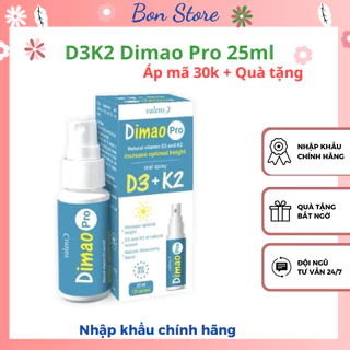 VitaminD3K2 Dimao Pro dạng xịt, tăng cường hấp thu canxi, vitamin d3 k2 (Lọ 25ml)