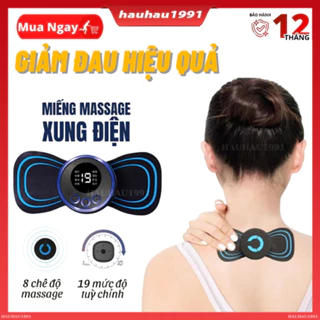 Miếng Dán Massage Xung Điện Giảm Đau Nhức Cổ Vai Gáy, Bắp Tay, Lưng - Máy Mát xa mini Toàn Thân 10 Chế Độ