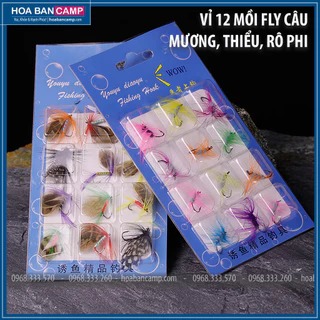 Vỉ 12 Mồi Fly Câu Mương, Thiểu, Rô Phi