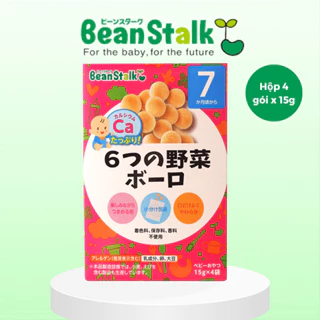 Bánh Trứng Ăn Dặm Bolo 6 Loại Rau Beanstalk Cho Trẻ Từ 7 Tháng Tuổi (Hộp 4 gói x 15 g)