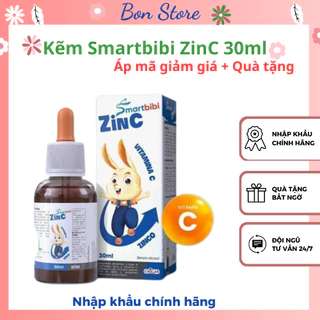 Kẽm hữu cơ Smartbibi Zinc bổ sung vitamin C giúp bé ăn ngon, giảm ốm vặt 30ml