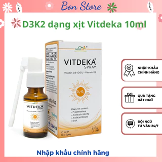 [Giá rẻ] Vitdeka Spray Dạng Xịt Bổ Sung Vitamin D3+K2, Tăng Cường Hấp Thu Canxi Cho Trẻ Hộp 10ml hàng chính hãng