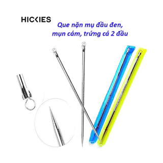 [Có sẵn] Cây nặn mụn bằng thép, màu bạc - 2 đầu nặn mụn - hickies