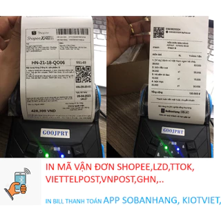 Máy in mã vận đơn Shopee, sàn tmđt, đơn vị giao hàng, in bill thanh toán tạp hoá siêu thị nhà hàng