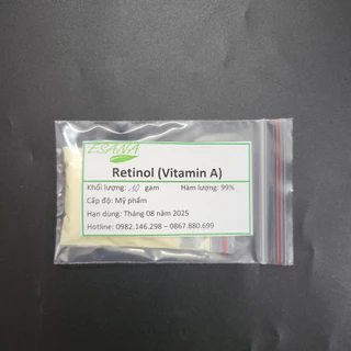 5g - 10g Bột Vitamin A (Retinol) nguyên liệu dược mỹ phẩm