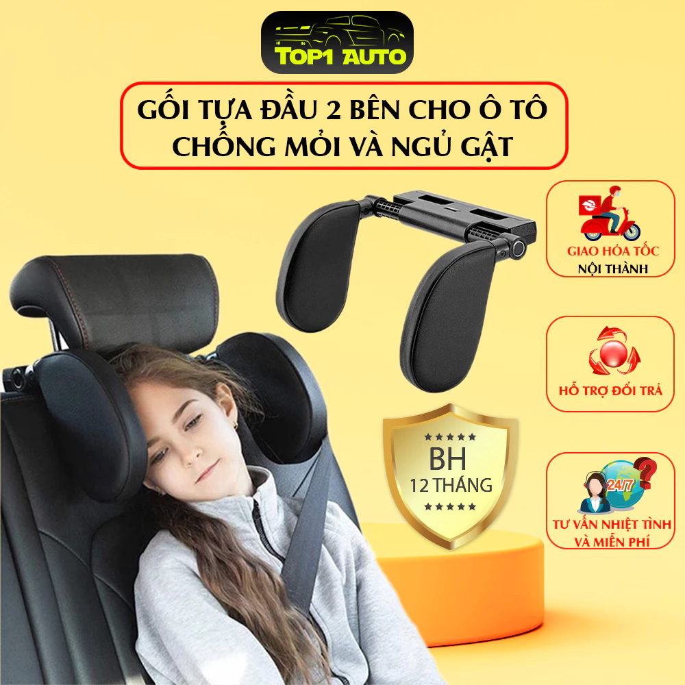 Gối Tựa Đầu 2 Bên Cho Ô Tô, Xe Hơi Chống Mỏi, ngủ gật [BH 1 năm] P049