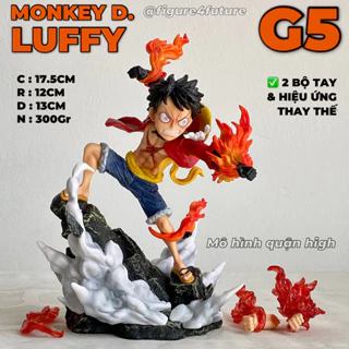 Mô hình Monkey D. Luffy G5 siêu đẹp tặng kèm 2 bộ tay - Luffy gear 2 haki - Mô hình luffy chibi - Luffy cao 17.5 cm