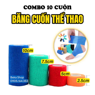 Combo 10 Cuộn Băng Cuốn Tự Dính, Băng Cao Su Non, Băng Cuốn Bóng Đá, Băng Cuốn Thể Thao Chống Chấn Thương