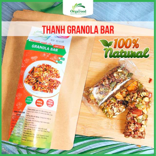 Thanh gạo lứt ngũ cốc, hạt dinh dưỡng GRANOLA BAR, 8 thanh (~200g), không đường, ăn vặt giảm cân, một thanh là no