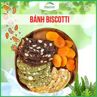 Bánh Biscotti ORGAFOOD Hũ 400g Nguyên Cám, Không Đường, Dành Cho Người Ăn Kiêng Giảm Cân, Ăn Vặt Healthy