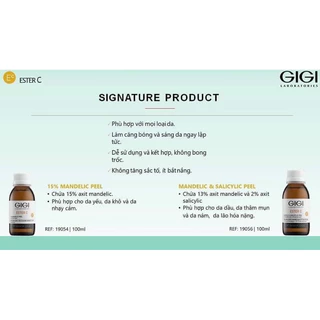 ☘Peel làm sáng và căng bóng da GiGi Ester C Mandelic 15% / Mandelic 13% & Salicylic 2%