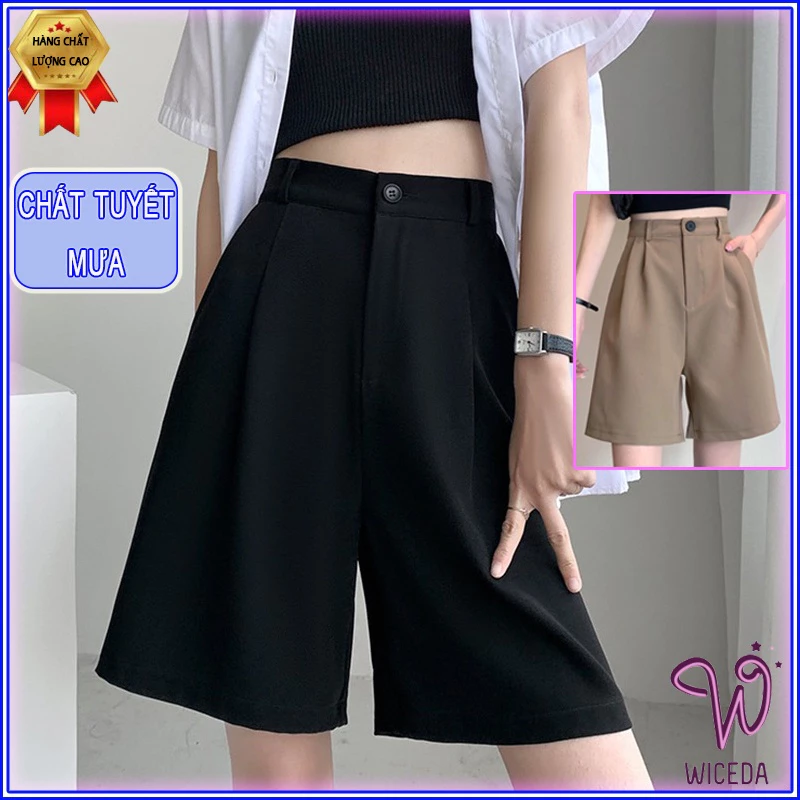 Quần Short Cạp Cao Quần Short Ngố Ống Rộng Dáng Lửng Ulzzang Lên From Xinh MA279