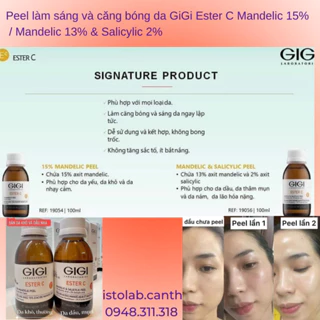 Peel làm sáng và căng bóng da GiGi Ester C Mandelic 15% / Mandelic 13% & Salicylic 2%