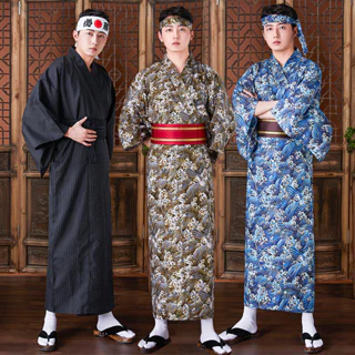 (Có sẵn) Trang phục Kimono Nhật bản Yukata nam phong cách Samurai cao cấp