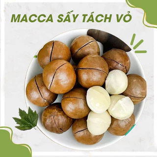 Hạt Macca nứt vỏ 500g, Hạt macca Tây Nguyên sấy nứt vỏ tự nhiên loại vỏ mỏng, size to tự nhiên