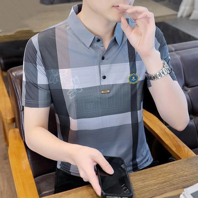 Áo Thun Nam Polo Cổ Trụ Trung Niên Cao Cấp Vải Cotton Poly From Rộng Tay ngắn Đủ 4 Màu Size Từ 50 - 75kg