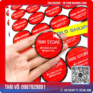 [CẮT BẾ SẴN] 1000 TEM NHỰA - DECAL DÁN CHỐNG NƯỚC SIZE 4CM IN THEO YÊU CẦU