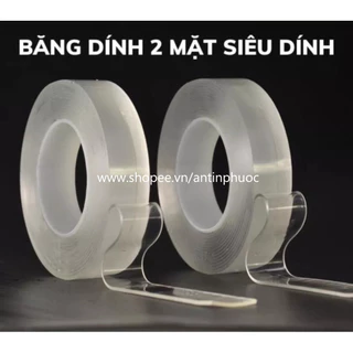 Băng Dính Nano Dán 2 Mặt Trong Suốt - Băng Keo 2 Mặt Đa Năng - Keo dán magic