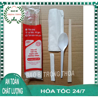 Combo đũa + muỗng + tăm + giấy tiện lợi ( 1 gói 100 bộ)