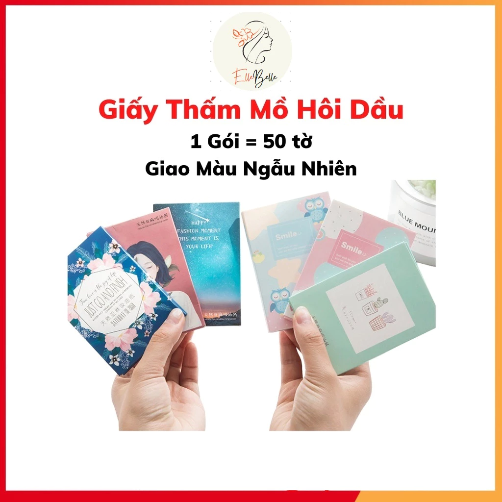 Giấy Thấm Dầu Da Mặt 1 gói 50 tờ Nội Địa Trung Thấm Dầu Mồ Hôi Tốt Dành Cho Da Dầu Da Mụn Mọi Loại Da Mẫu Mã Đẹp