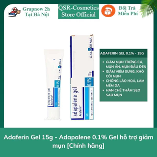 Adaferin Gel 15g - Adapalene 0.1% Gel hỗ trợ giảm mụn [Chính hãng]
