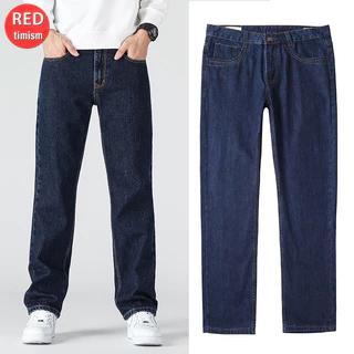 Quần Bò Nam Cotton Ống Đứng Suông Quần Jeans Nam Trung Niên ống Suông Công Sở Mặc Đi Làm