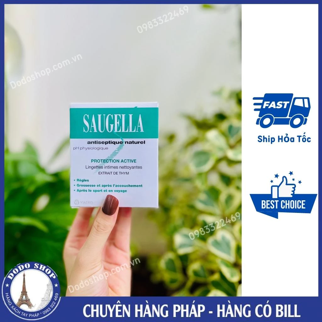 Khăn ướt phụ khoa Saugella Atinseptique Naturel giúp chị em chúng mình vệ sinh vùng kin tiện lợi, an toàn, sạch sẽ