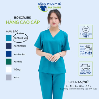 [CAO CẤP-Màu Xanh Cổ Vịt] Bộ Scrubs bác sĩ, quần áo đồng phục Spa nữ, đồ y tế, quần áo phẫu thuật, phòng mổ, phòng khám