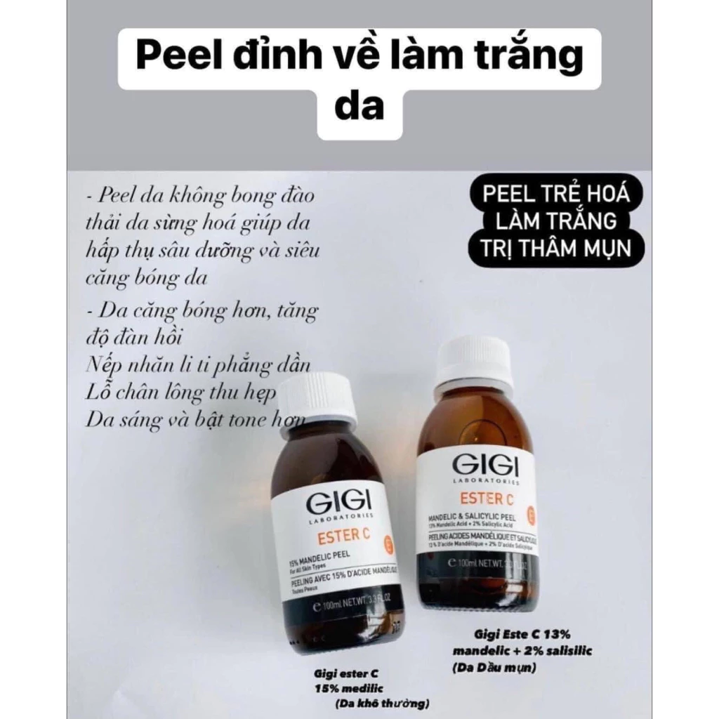 LỌ SHOP -  Peel làm sáng và căng bóng da GiGi Ester C Mandelic 15% / Mandelic 13% & Salicylic 2%