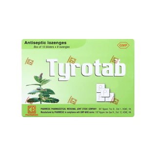 Kẹo ngậm Tyrotab PHARMEDIC SPA157 kẹo ngậm thảo dược giảm viem họng (hộp 10 vỉ x 8 viên)