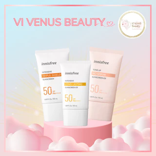 [Mã VIVET610_Giảm 10%] Kem Chống Nắng Innisfree Sunscreen SPF50+ PA++++ 50ml Mẫu Mới Đủ Màu Hồng Vàng Xanh Lá