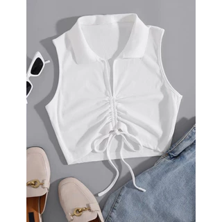 [ORDER SHEIN] Áo Ba Lỗ Cổ Polo Rút Dây