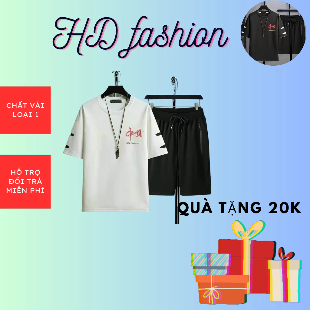 Bộ nam hè HDFASHION  đồ bộ nam chữ đỏ chất vải thun cotton co dãn 4 chiều thoáng mát cho mùa hè mã HDCD