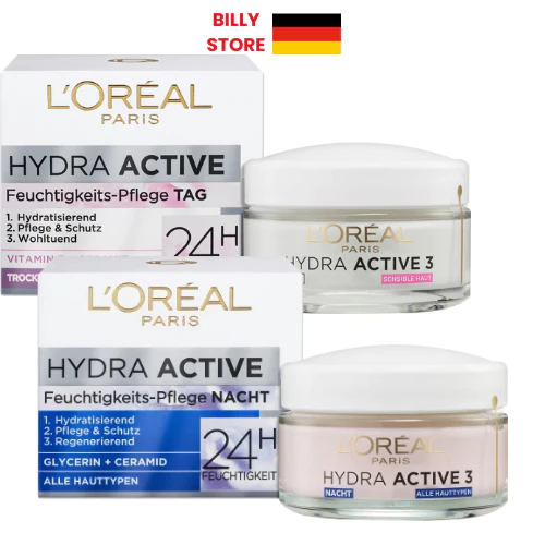 Kem dưỡng da L'ORÉAL PARIS Hydra Active 3 cho da khô nhạy cảm 50 ml(nội địa đức)