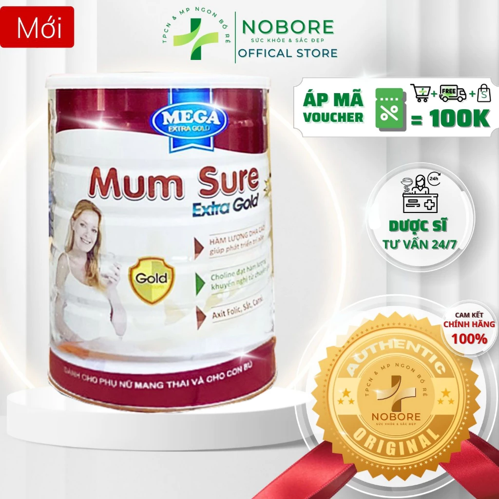 Sữa Bầu Mum Sure Extra Gold Sữa Tốt Cho Mẹ Bầu Có Chứa DHA Hỗ Trợ Phát Triển Trí Não Của Thai Nhi (Hộp 900g) - NOBORE