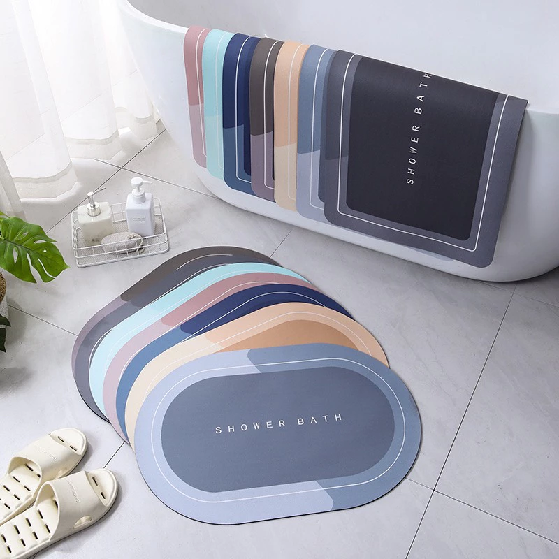 Thảm Lau Chân Silicon cao cấp Siêu Thấm Hút Nước (40x60cm) - Thảm Chùi Chân Đế Cao Su Chống Trơn Trượt X04