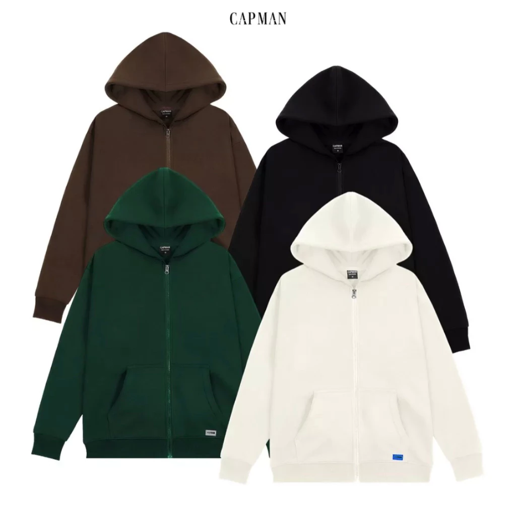 Áo khoác,áo hoodie zip kéo khóa from rộng CAPMAN đơn giản cho nam nữ