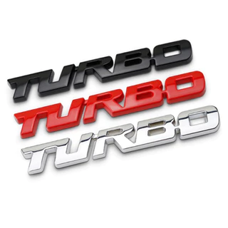 [ TUANHAI AUTO ] Logo Chữ Kim Loại TURBO 3D Trang Trí Xe Hơi Ô Tô (nhiều màu)