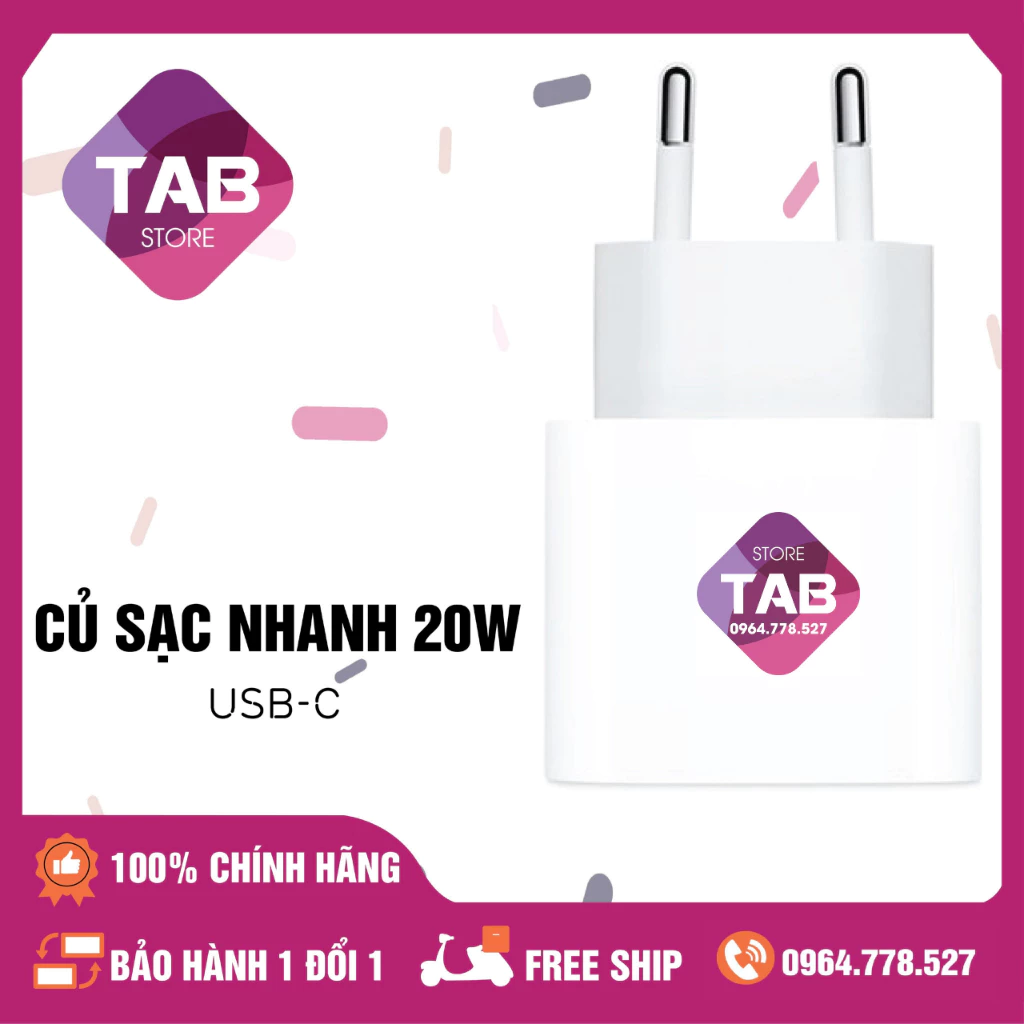 Củ Sạc Nhanh 20w Chính Hãng - Bảo Hành 12 Tháng