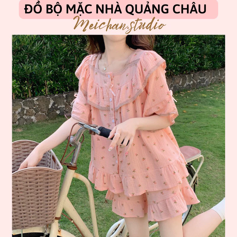 [ QCCC CHUẨN LOẠI 1 ] Đồ Ngủ Style Hàn Quốc- Đồ Mặc Nhà Xinh Xắn Hoa Nhí Viền Ren Tiểu Thư Ulzzang