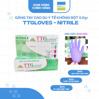 Găng Tay Y Tế Nitrile Màu Tím Không Bột TTGloves 5.0gr (Hộp 100 Chiếc)